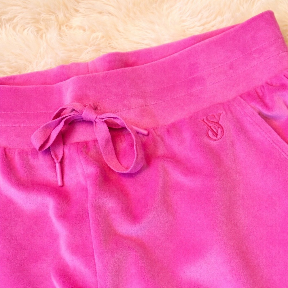 Victoria's Secret Velour Jogger Sweatpant Hot Pink Women S Y2K Barbiecore Lounge - Picture 4 of 6